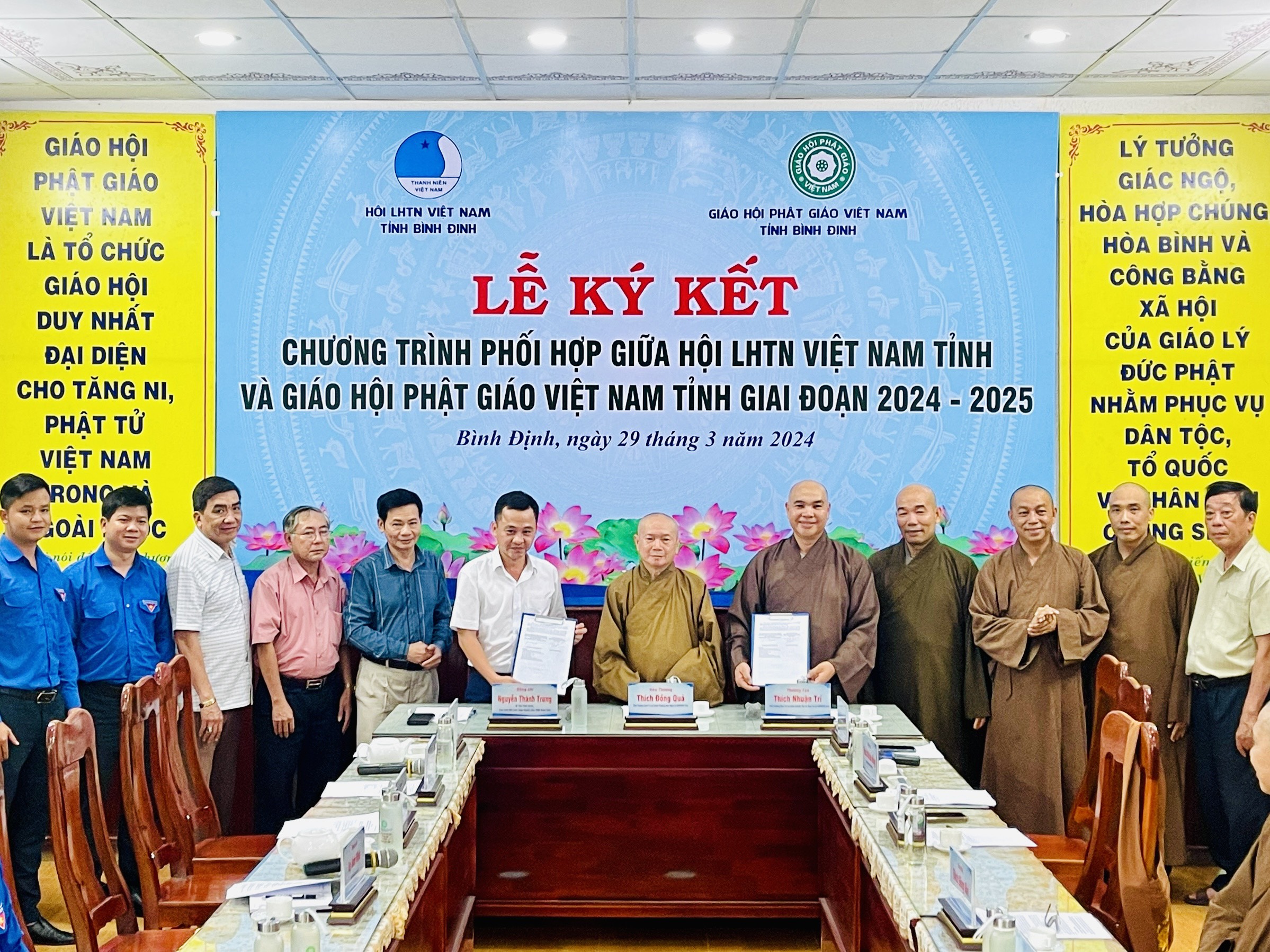 Lễ ký kết chương trình phối hợp giữa Hội LHTN tỉnh và GHPGVN tỉnh Bình Định.